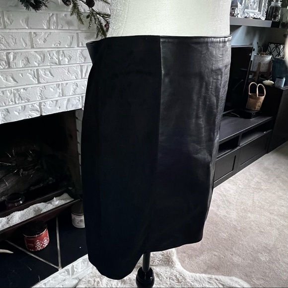 Faux Leather and Suede A Line skirt - Picture 6 of 8